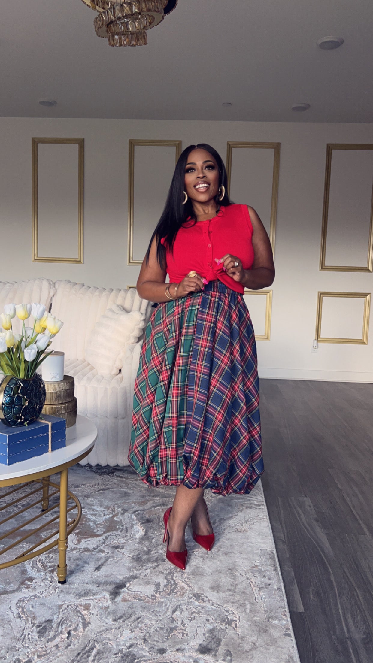 Multicolor plaid skirt