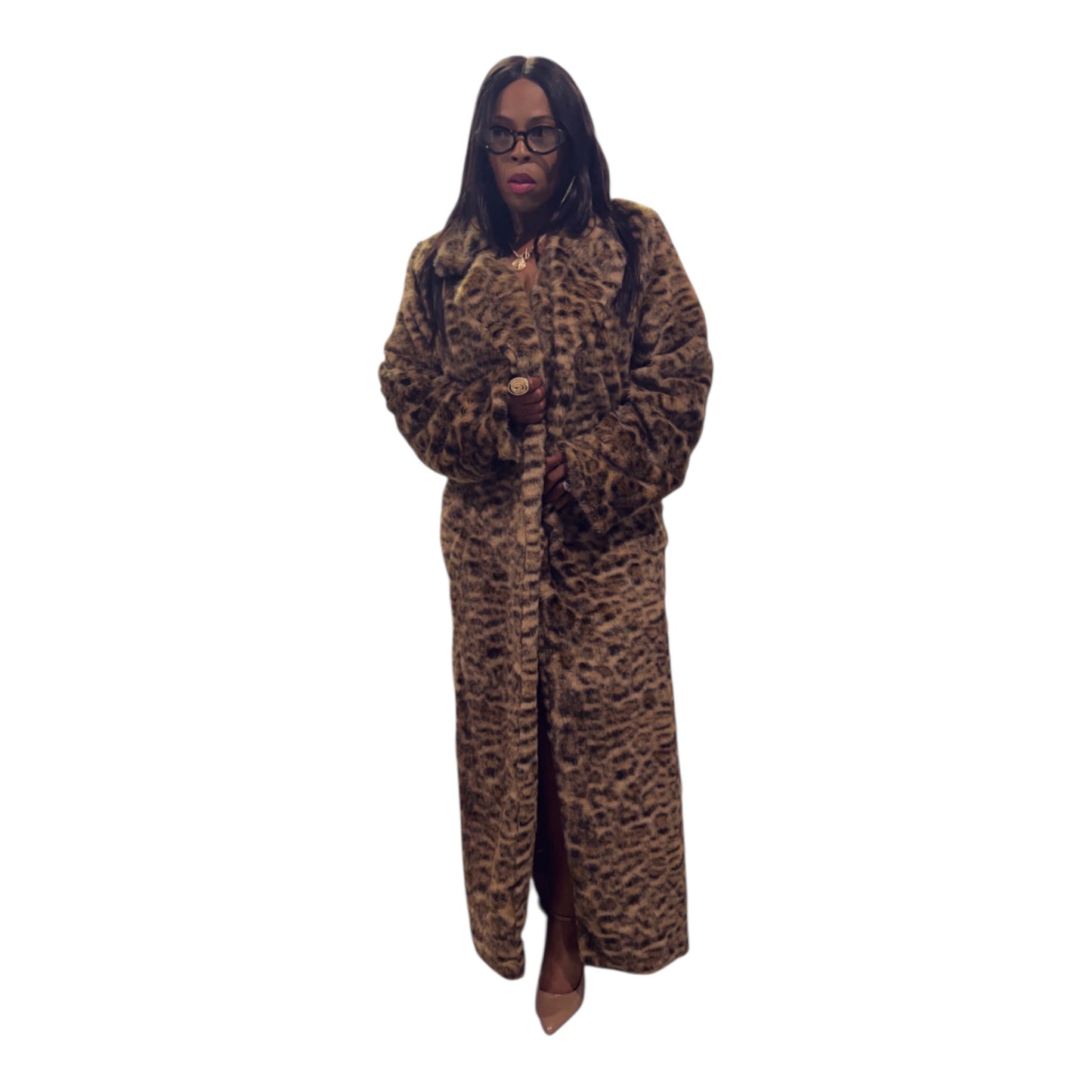 Leopard trench coat