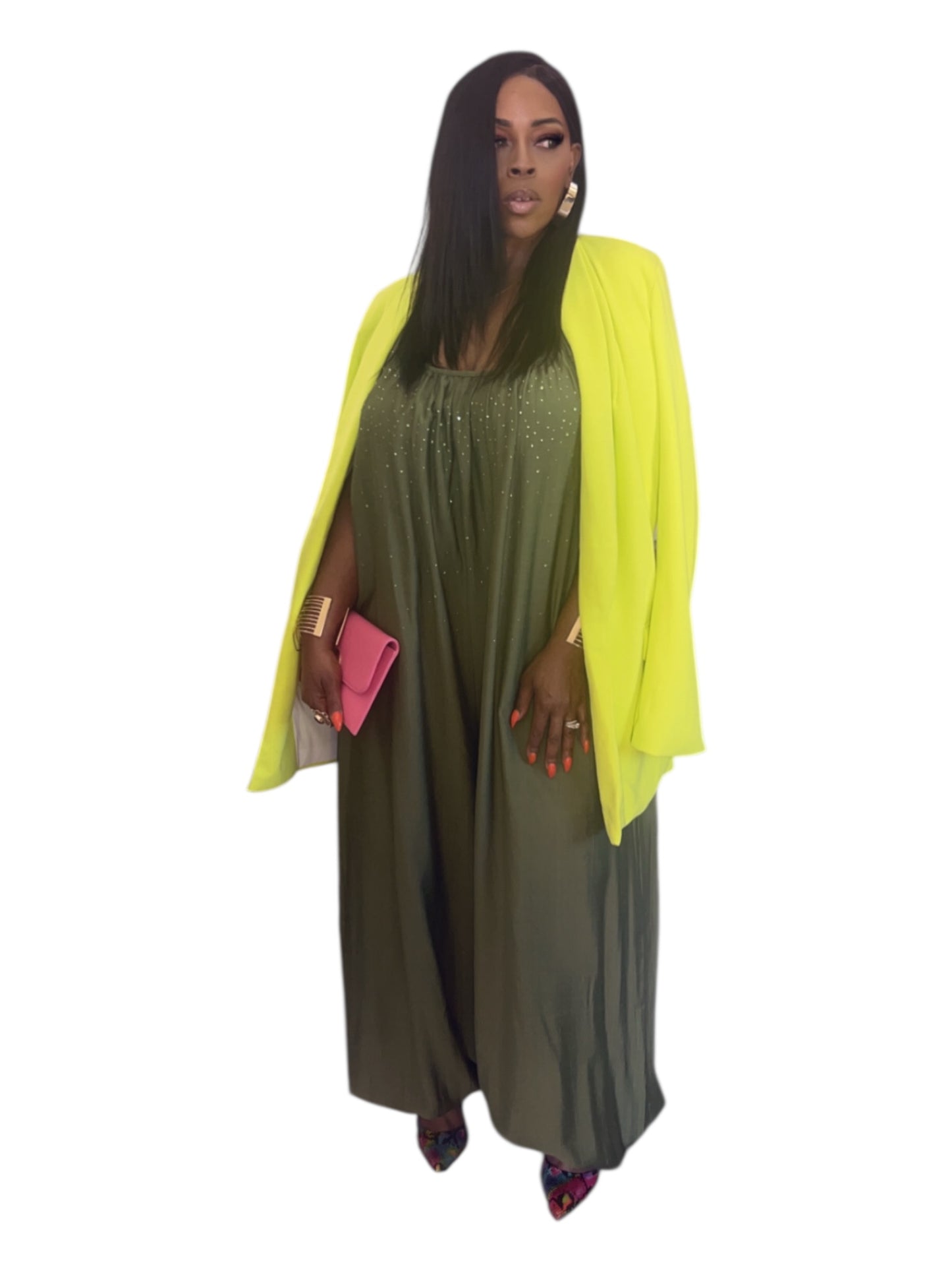 Luxe olive studied romper