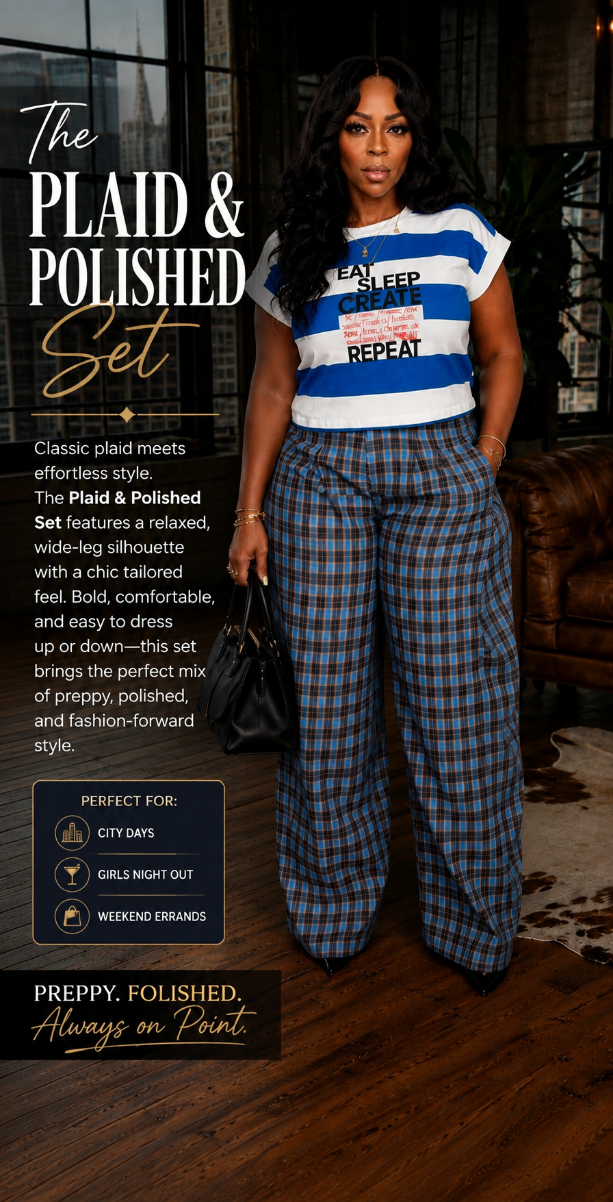 The plaid and polished set
