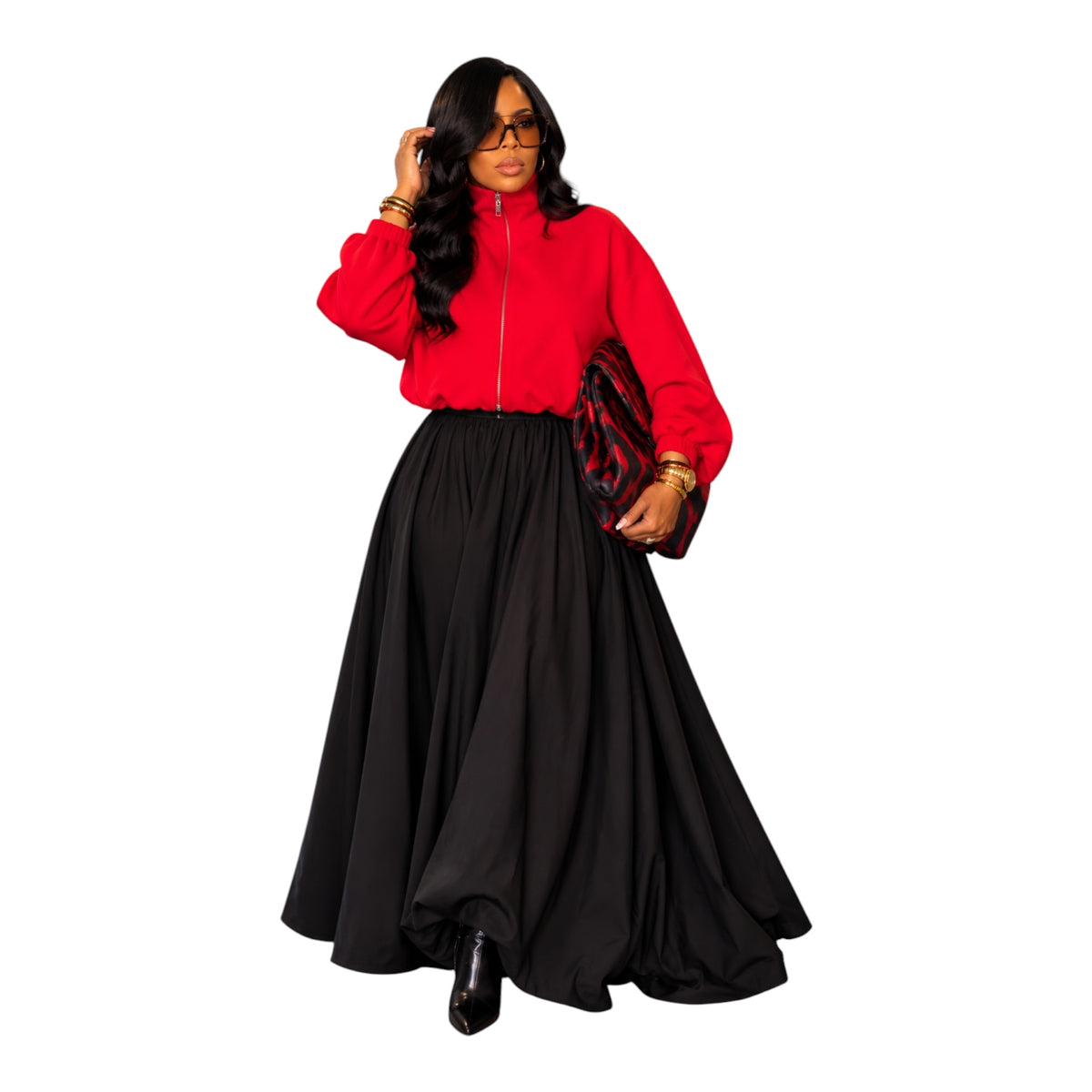 The funnel neck, jacket red
