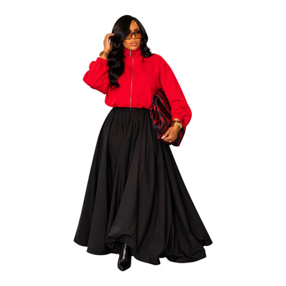 The funnel neck, jacket red