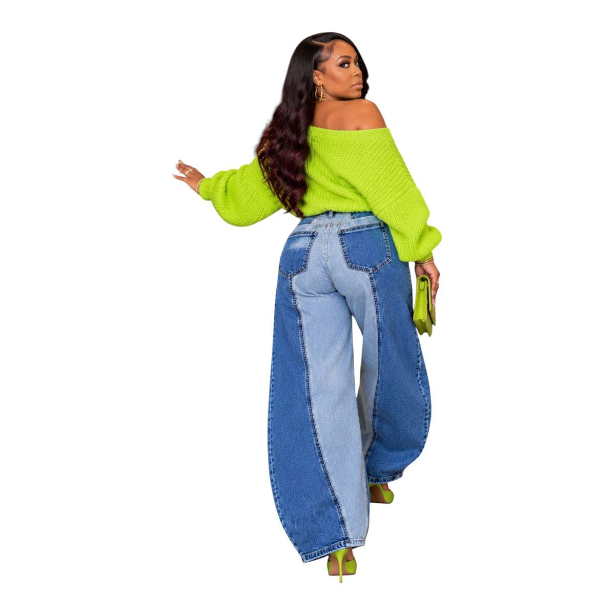 Denim barrel jeans