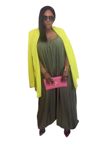 Luxe olive studied romper