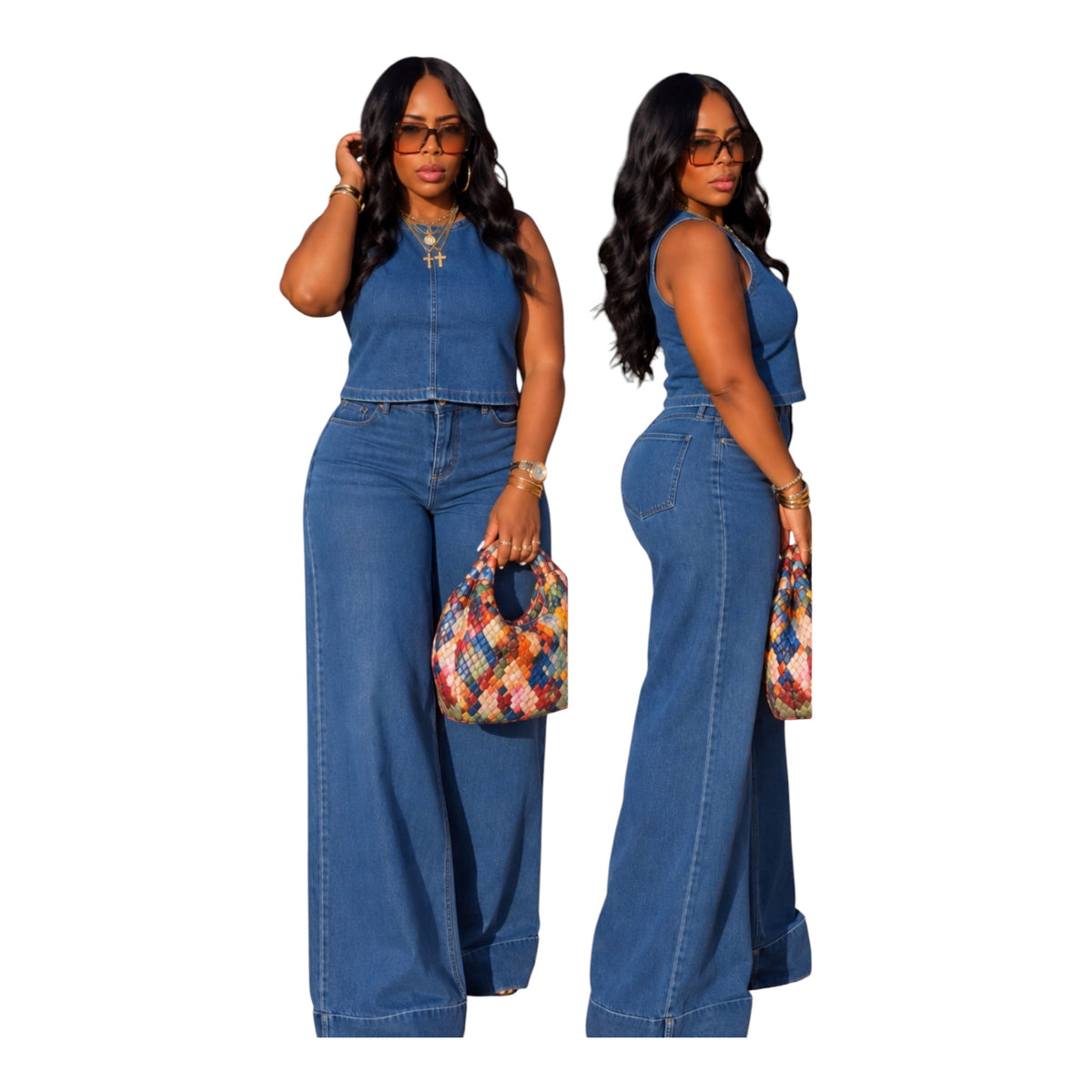 The denim after dark two-piece set