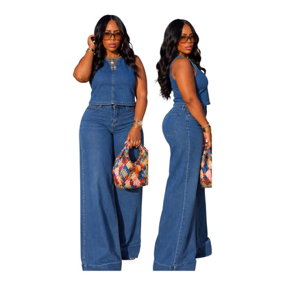 The denim after dark two-piece set
