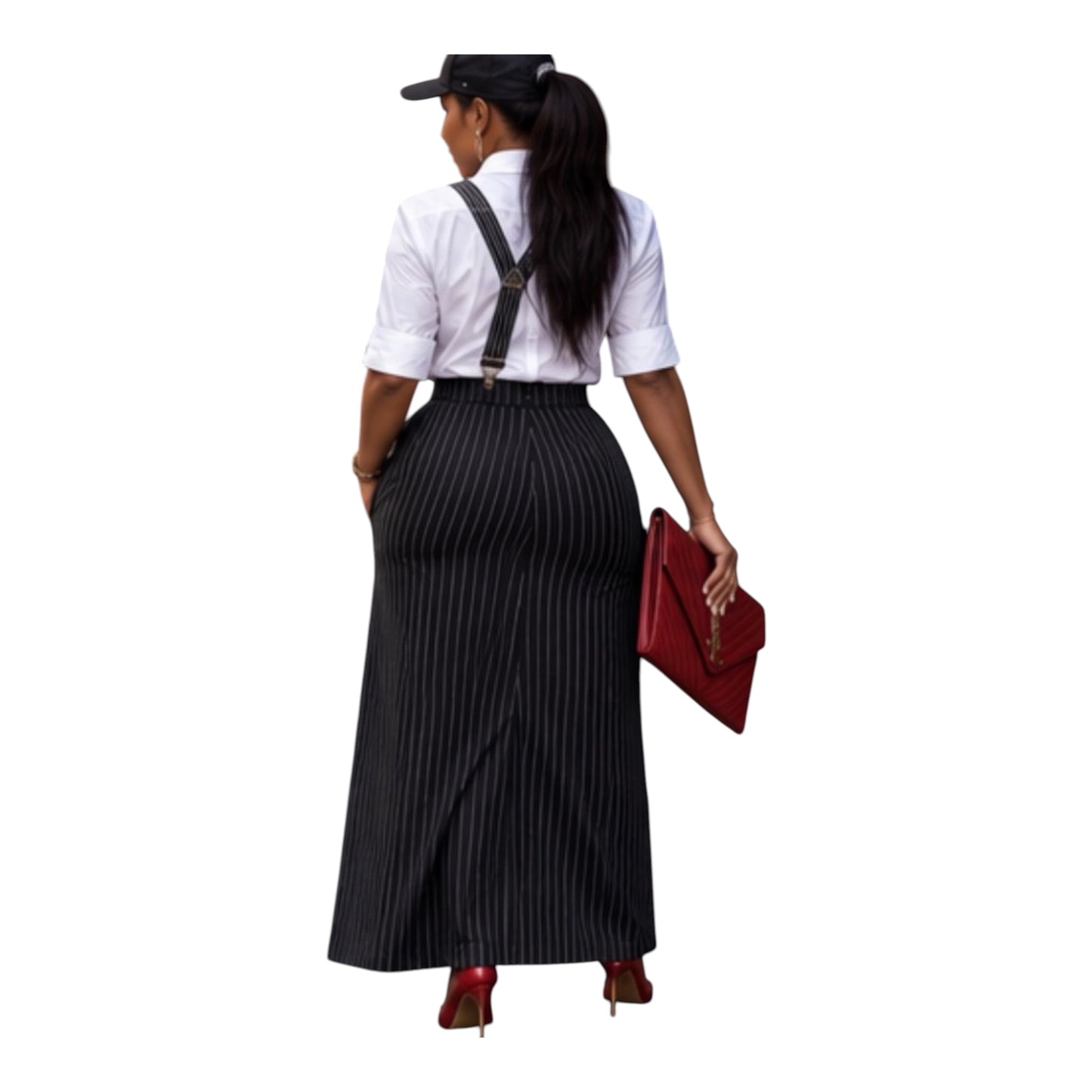 Miss Janet and striped maxi skirt