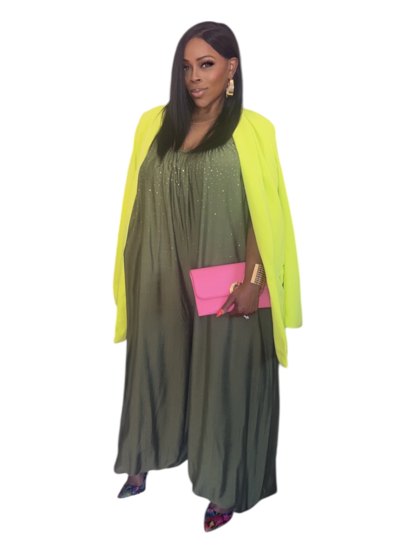 Luxe olive studied romper