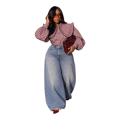 The Main Character Gingham Blouse.