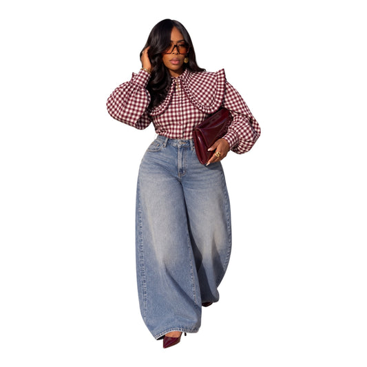 The Main Character Gingham Blouse.