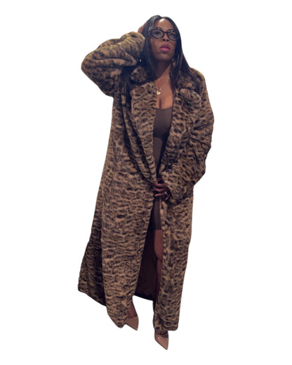 Leopard trench coat