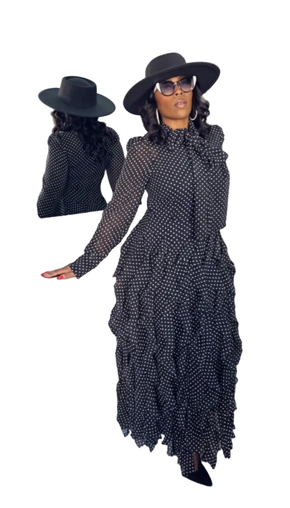 Dots & Drama Tiered Statement Dress