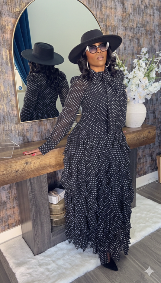 Dots & Drama Tiered Statement Dress