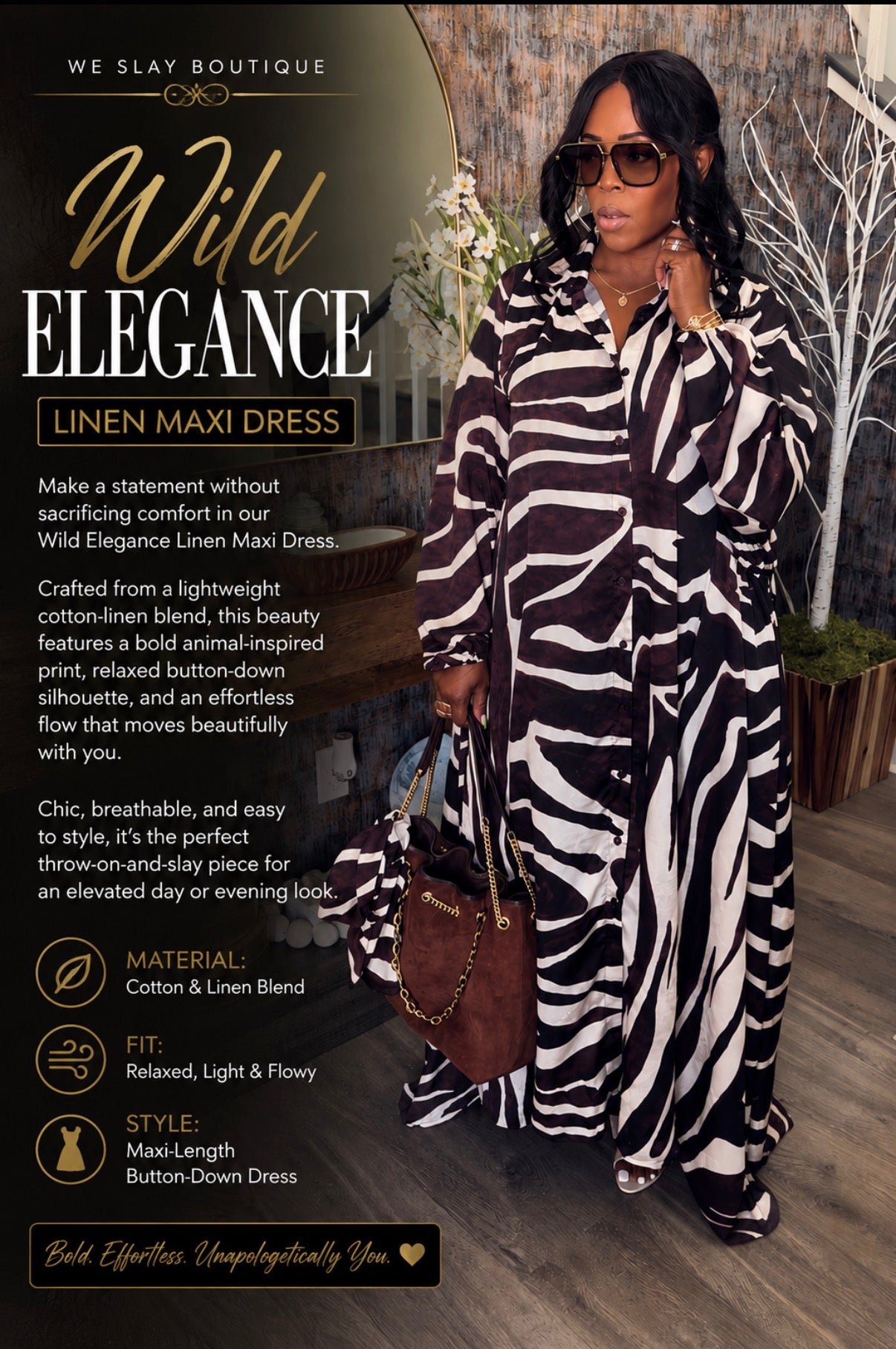 Wild elegance, maxi dress